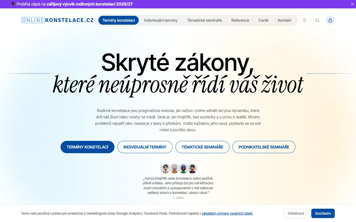 Náhled webu onlinekonstelace.cz